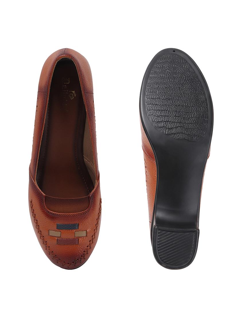 women brown slip on pump - 22016543 - Standard Image - 5