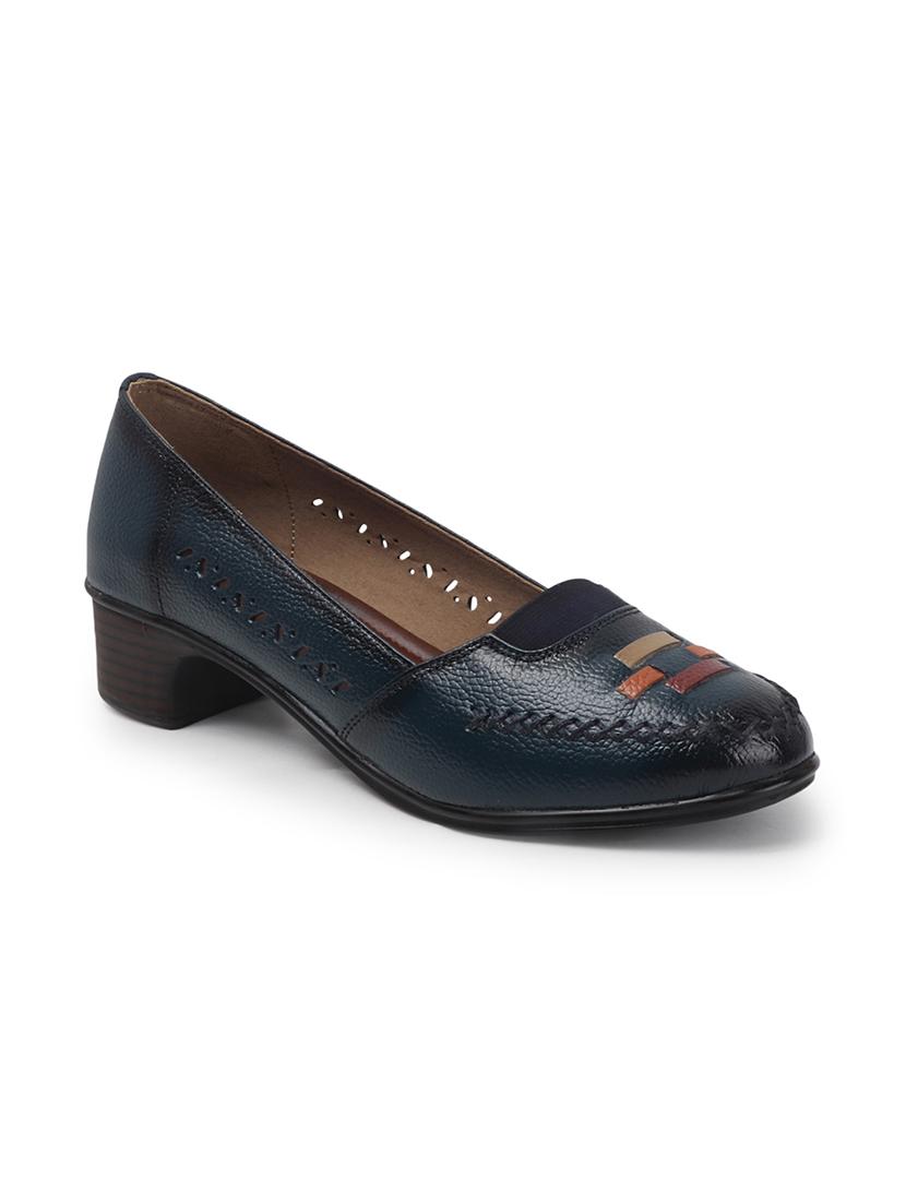 women navy blue slip on pump - 22016544 - Standard Image - 3