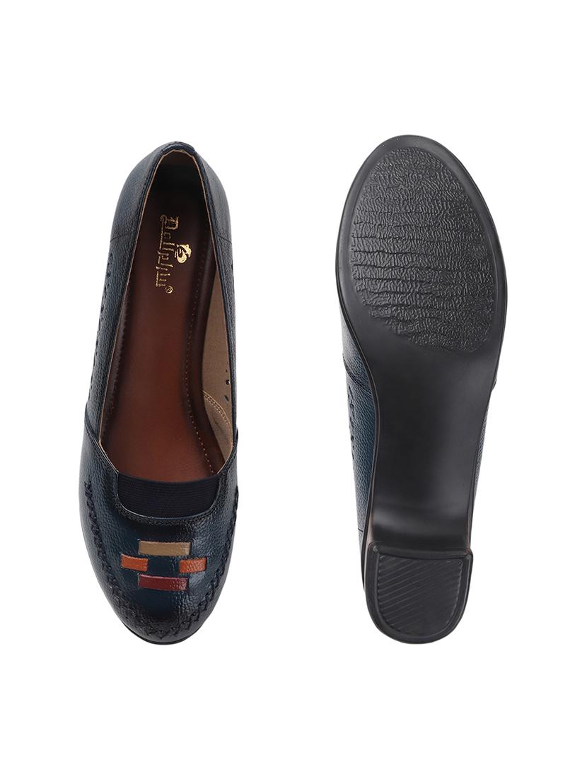 women navy blue slip on pump - 22016544 - Standard Image - 5