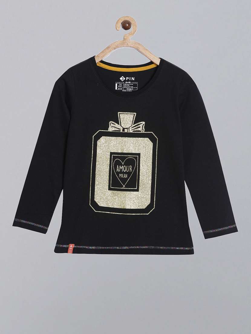 girls printed round neck long sleeve tee - 22016552 - Zoom Image - 0
