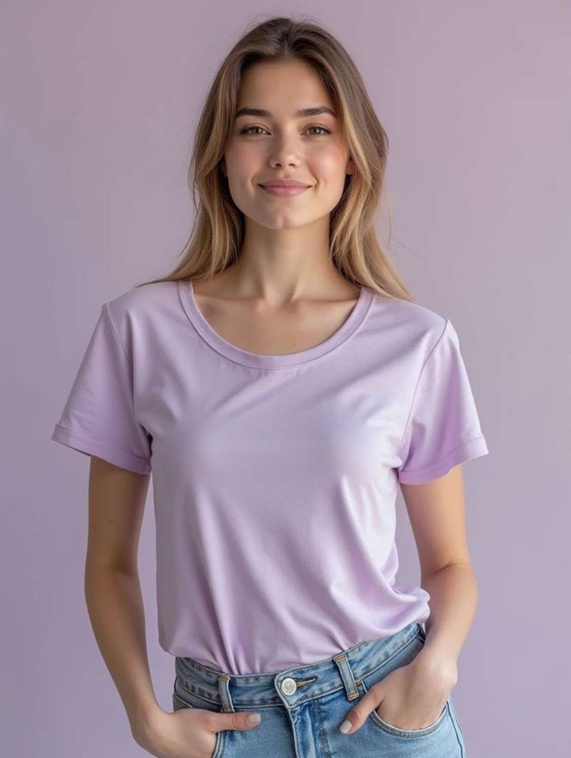 women solid short sleeve regular fit t-shirt