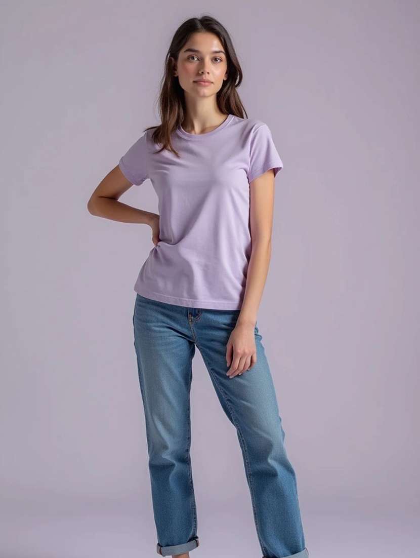 women solid short sleeve regular fit t-shirt - 22016572 -  Standard Image - 3