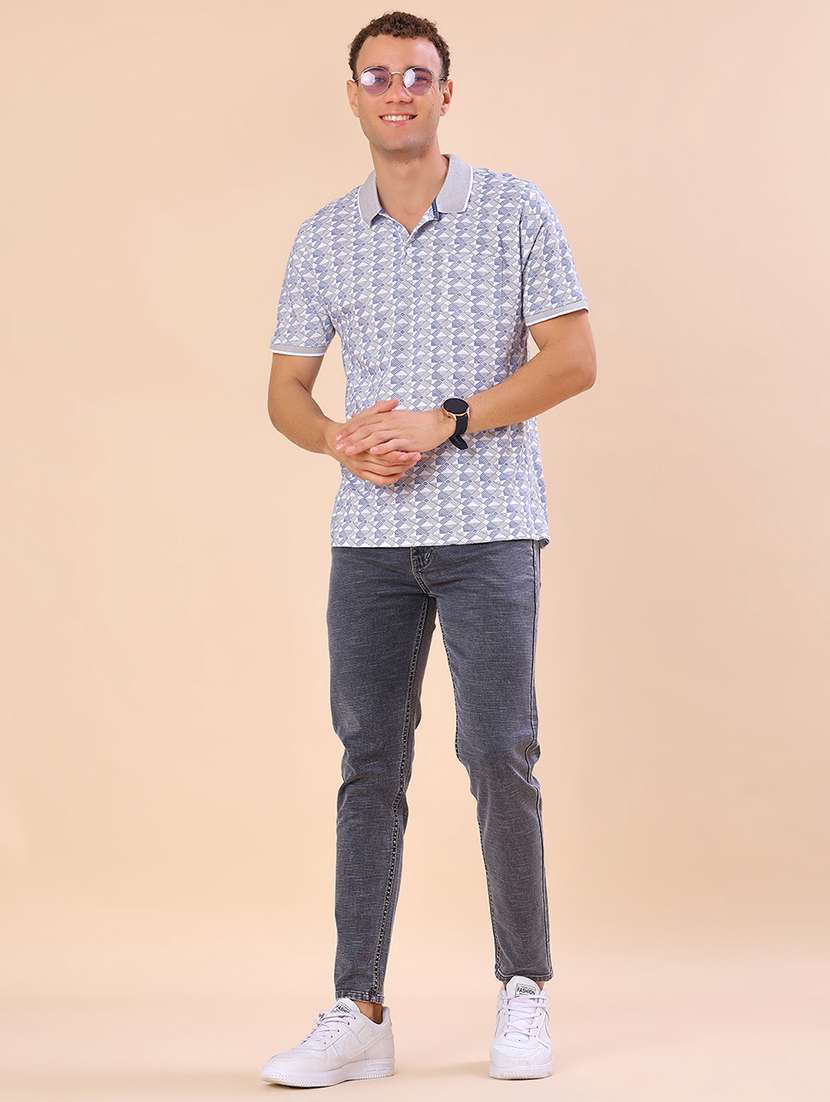 men printed short sleeve regular fit polo t-shirt - 22016676 -  Standard Image - 3