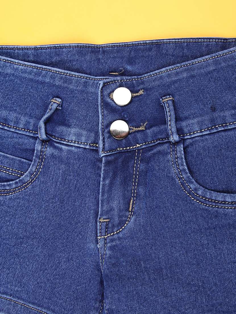 girls solid mid rise shorts  - 22016698 -  Standard Image - 3