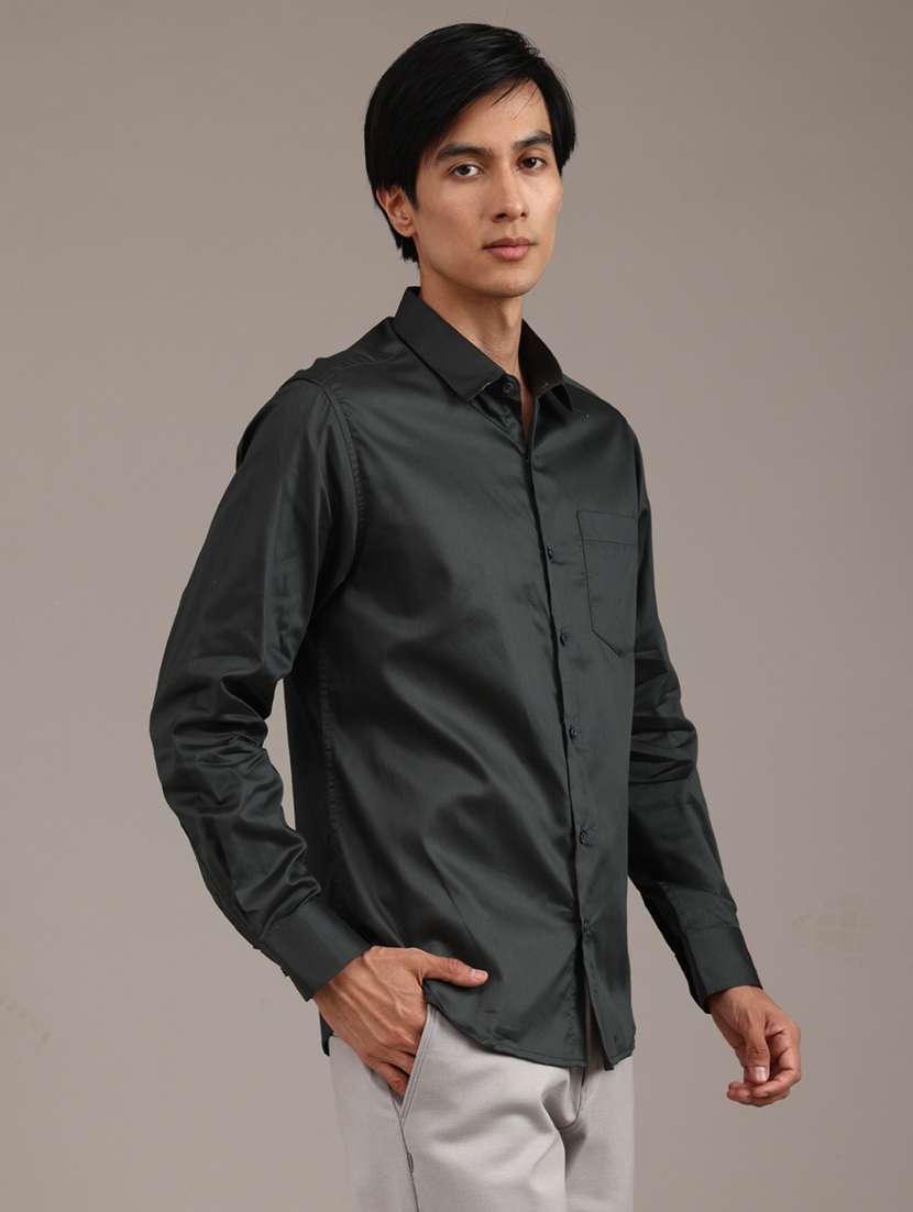 men solid long sleeve regular fit casual shirt - 22016800 -  Standard Image - 3