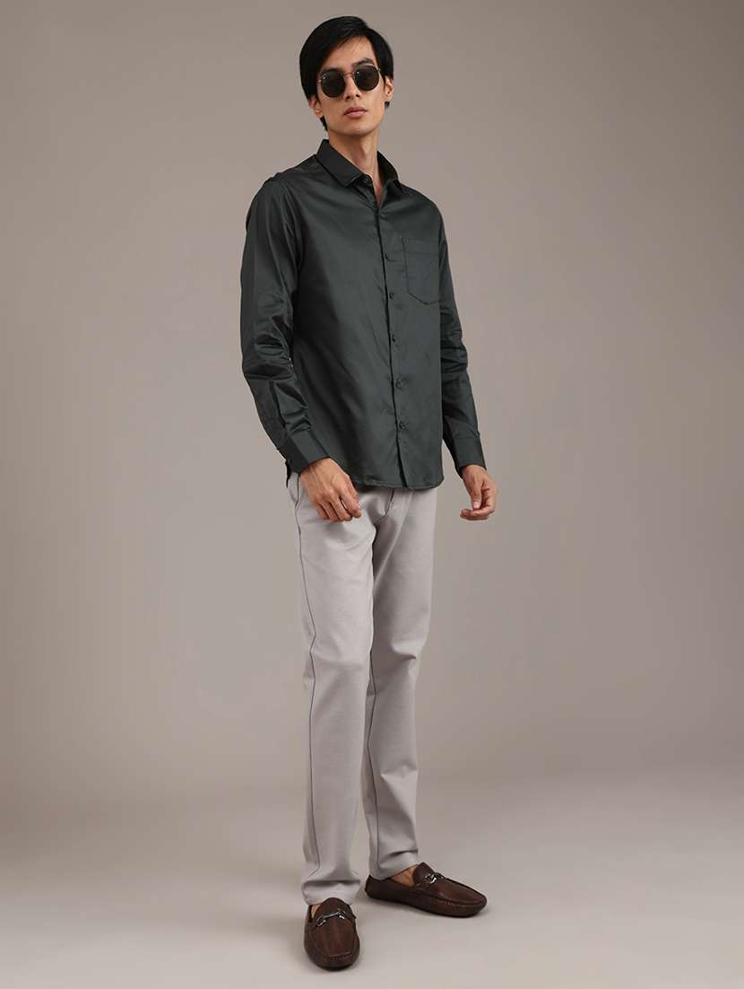 men solid long sleeve regular fit casual shirt - 22016800 -  Standard Image - 5