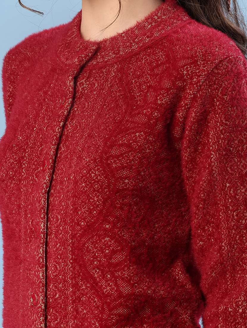 women self design long sleeve cardigan - 22016914 -  Standard Image - 5