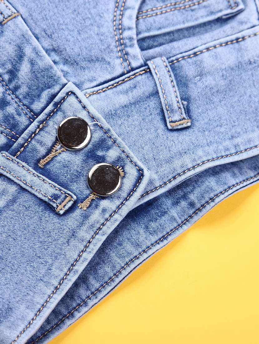 girls solid mid rise shorts  - 22016915 -  Standard Image - 3