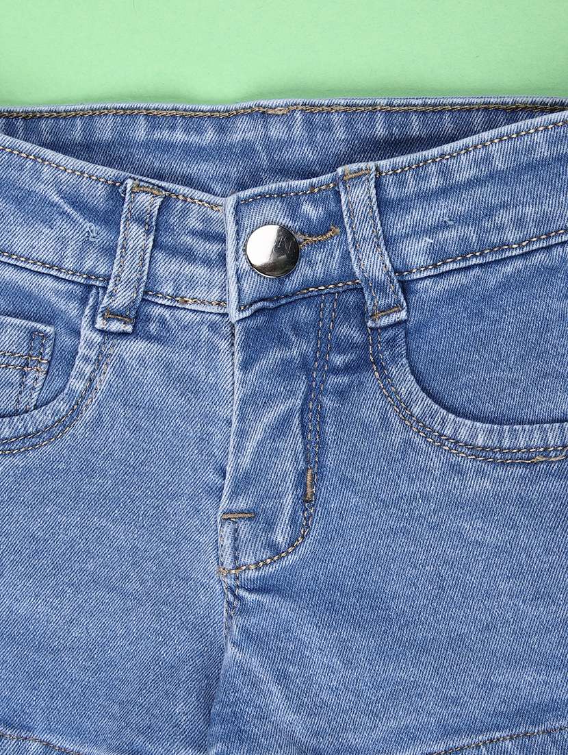 girls solid mid rise shorts  - 22016919 -  Standard Image - 3