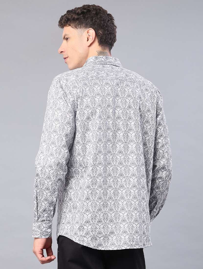 men printed long sleeve regular fit casual shirt - 22016922 -  Standard Image - 3