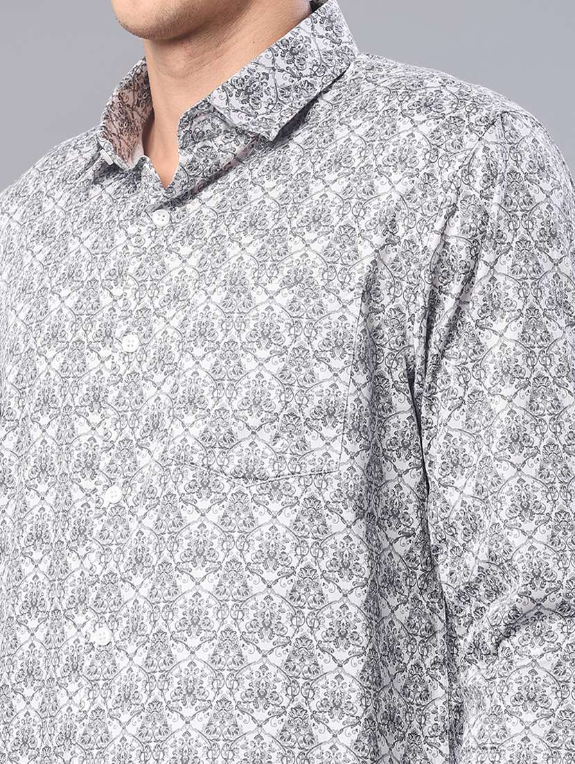 men printed long sleeve regular fit casual shirt - 22016922 -  Standard Image - 5