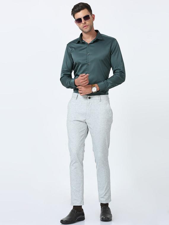 men solid collared long sleeve formal shirt - 22016983 - Standard Image - 3