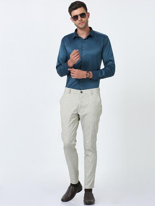 men solid collared long sleeve formal shirt - 22016984 -  Standard Image - 0