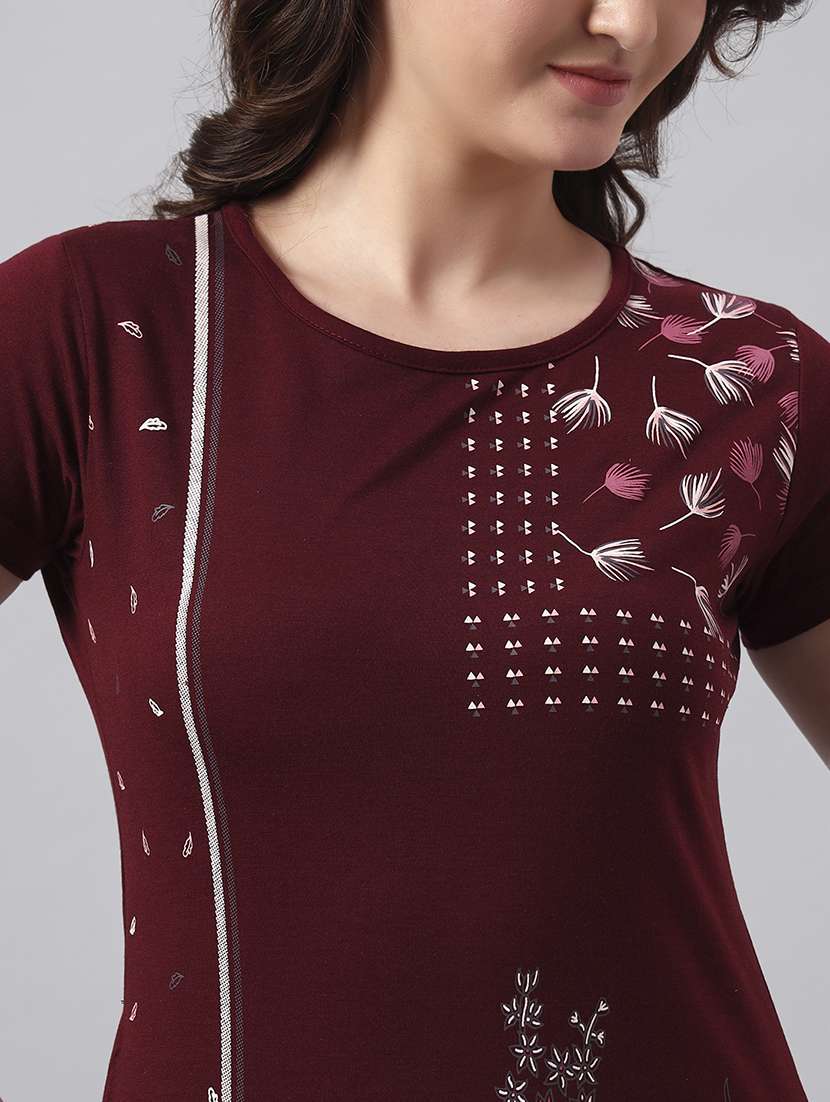 women printed short sleeve regular fit t-shirt - 22017394 -  Standard Image - 5