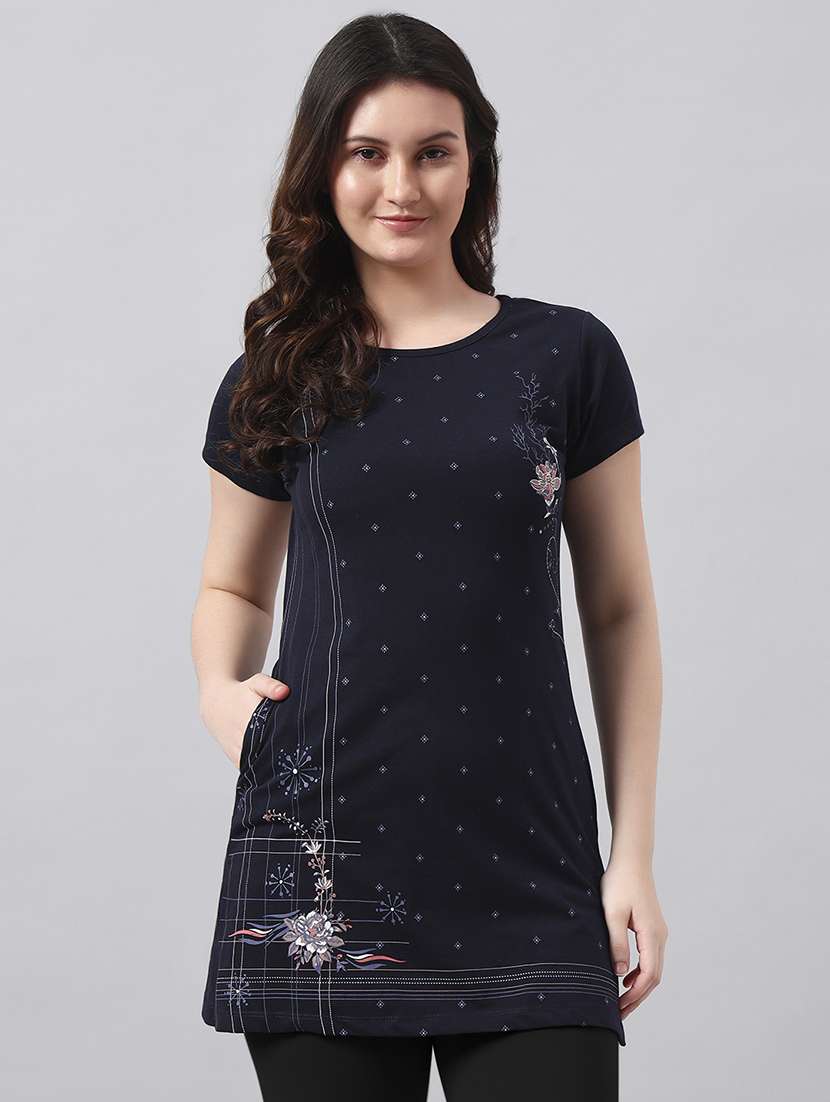women printed short sleeve regular fit t-shirt