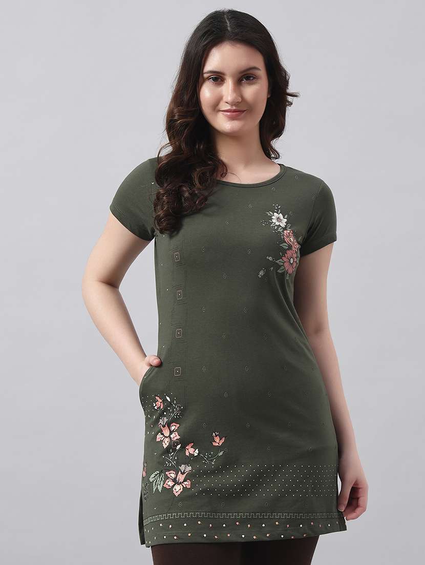 women printed short sleeve regular fit t-shirt