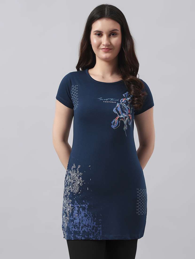 women printed short sleeve regular fit t-shirt