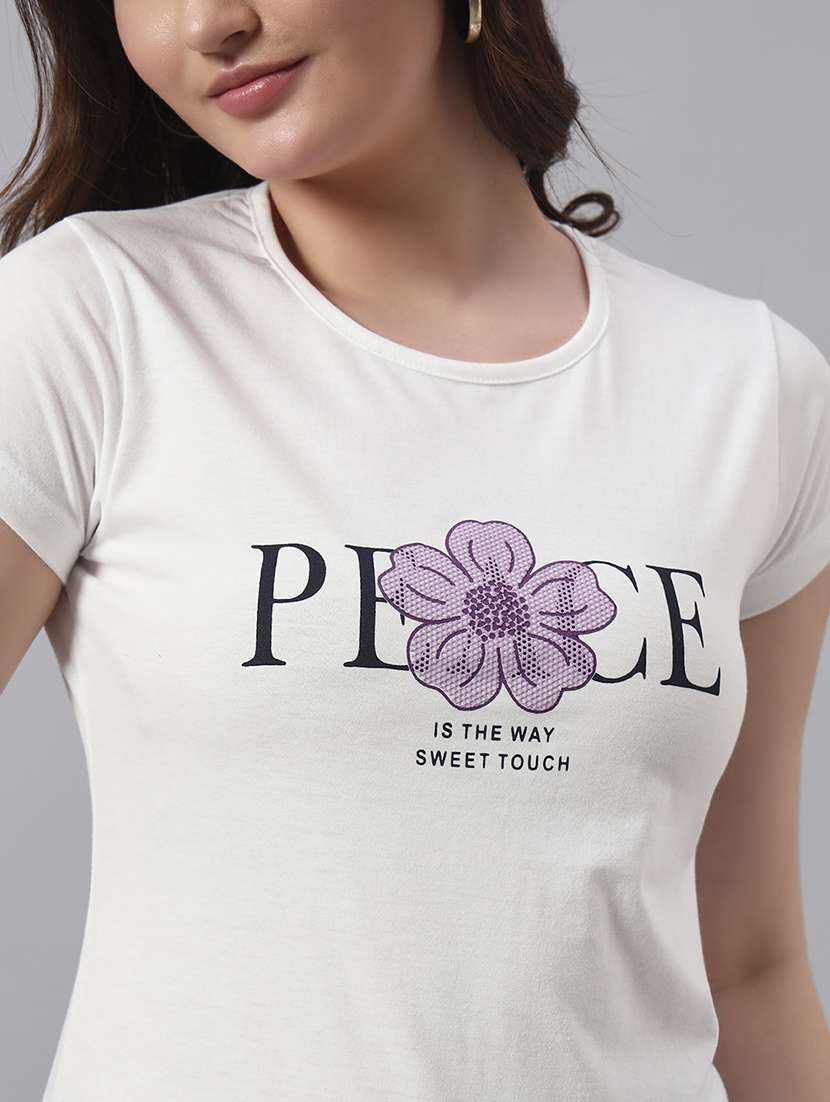 women printed short sleeve regular fit t-shirt - 22017407 -  Standard Image - 5