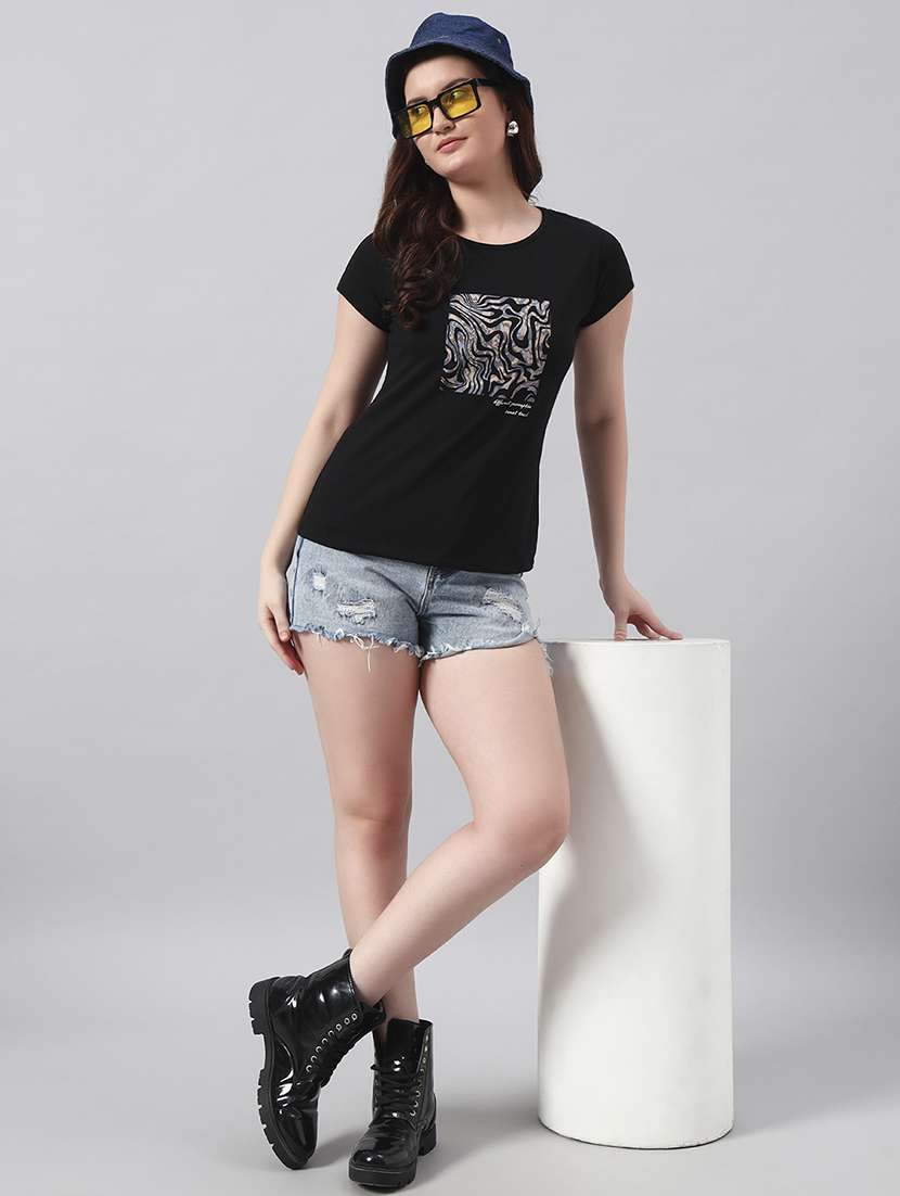 women printed short sleeve regular fit t-shirt - 22017410 -  Standard Image - 3