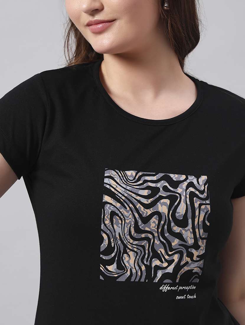 women printed short sleeve regular fit t-shirt - 22017410 -  Standard Image - 5