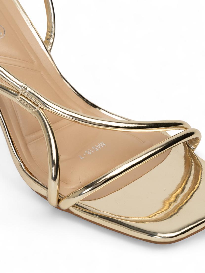 women gold slip on sandal - 22017444 - Standard Image - 5