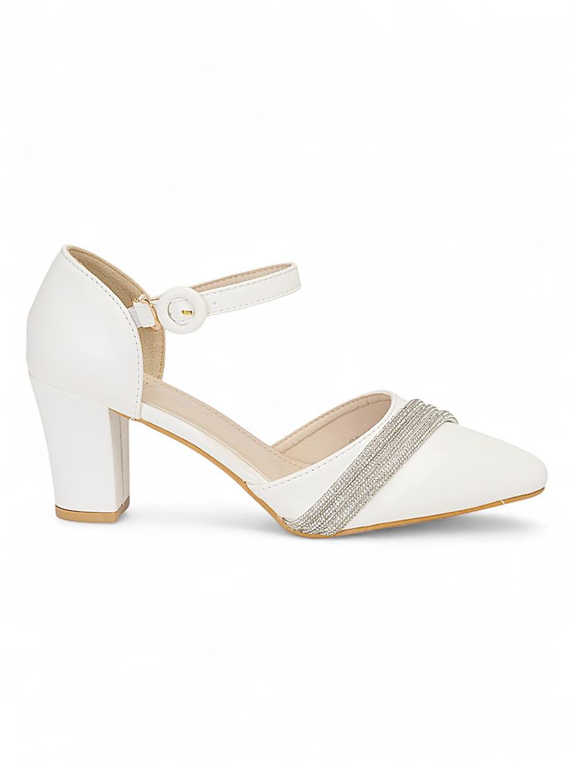 women white ankle strap sandal - 22017452 - Standard Image - 3