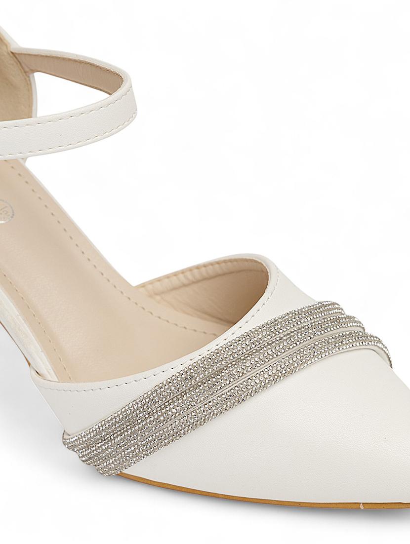 women white ankle strap sandal - 22017452 - Standard Image - 5