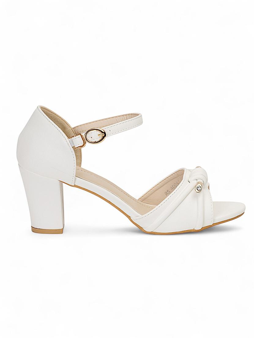 women white ankle strap sandal - 22017455 - Standard Image - 3
