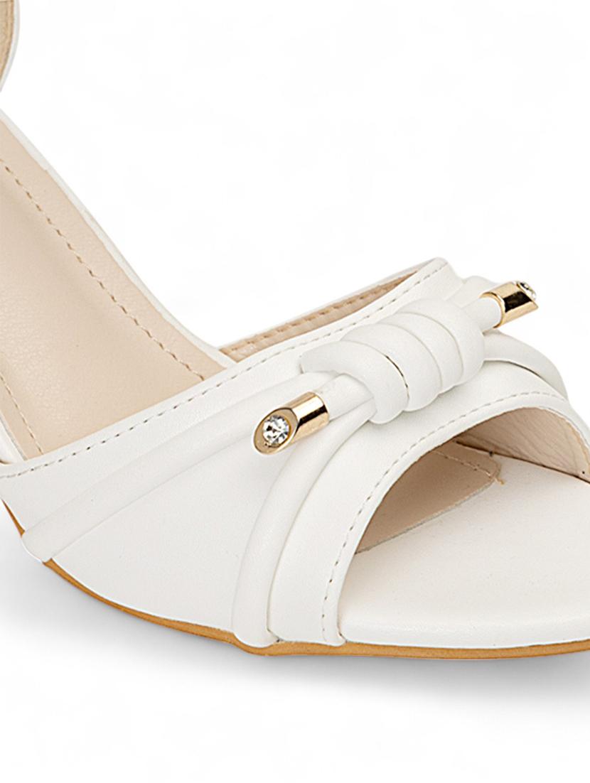 women white ankle strap sandal - 22017455 - Standard Image - 5