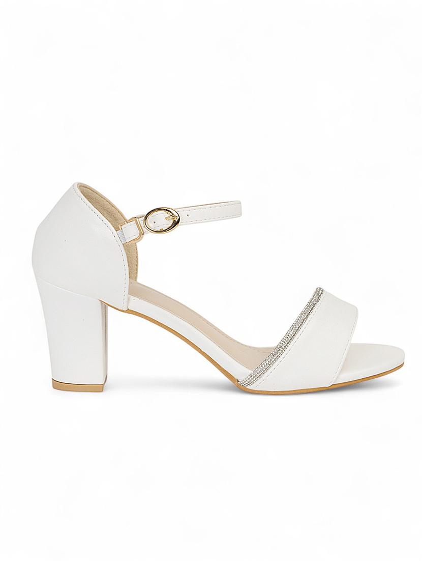 wome white ankle strap sandal - 22017458 - Standard Image - 3