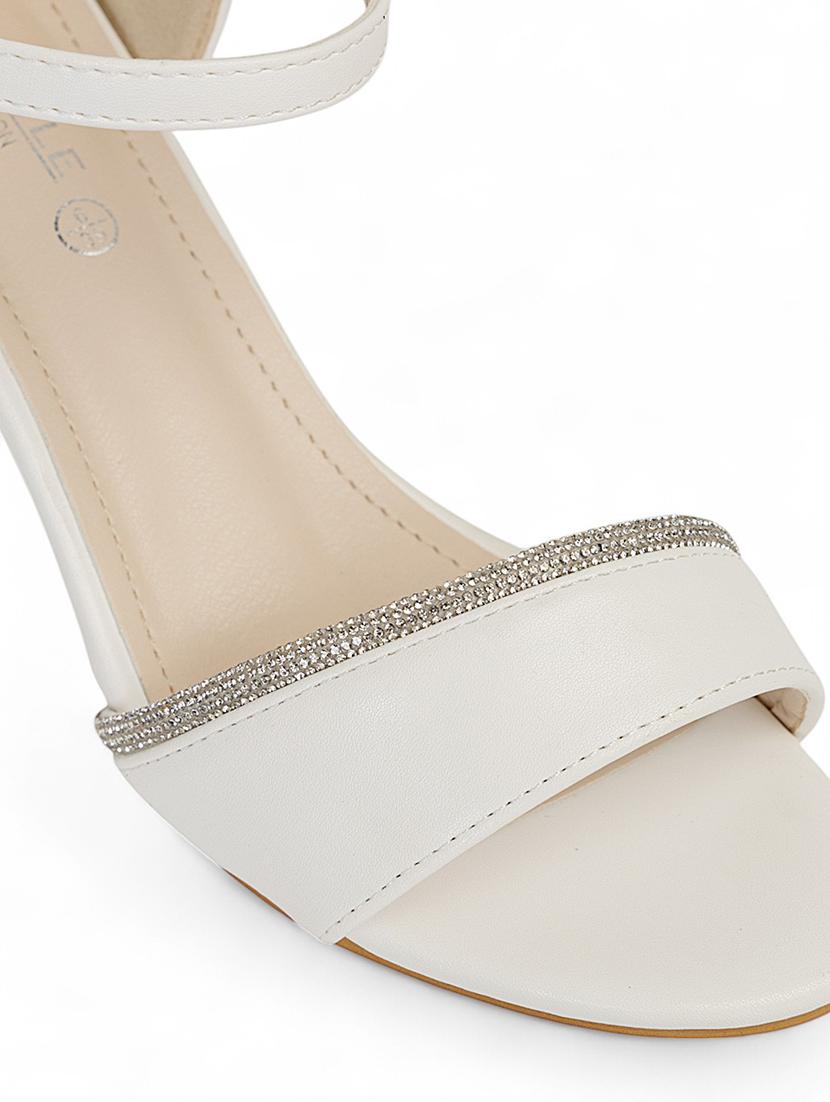 wome white ankle strap sandal - 22017458 - Standard Image - 5