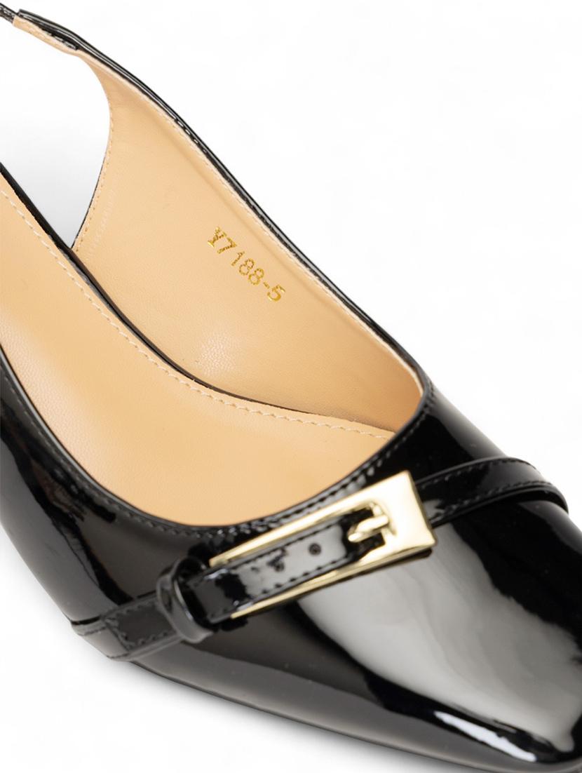 women black solid block heels pump - 22017459 - Standard Image - 5