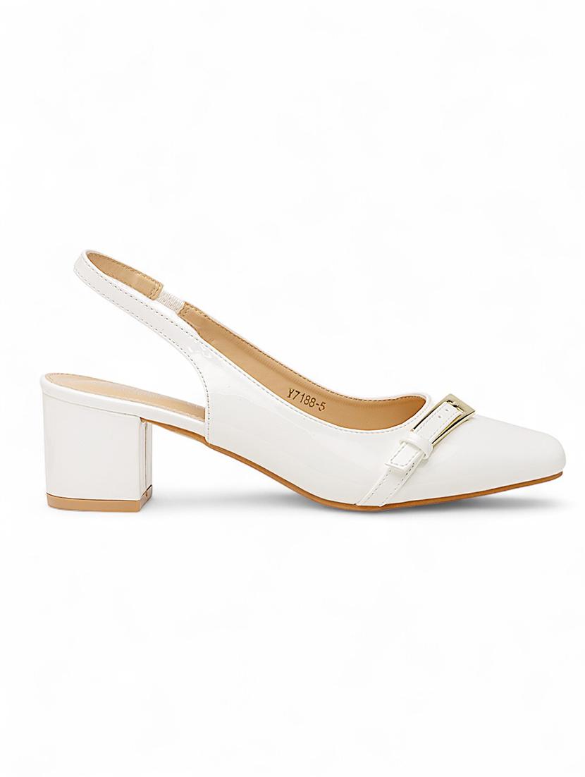 women white solid block heels pump - 22017461 - Standard Image - 3