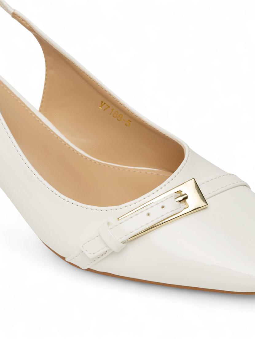 women white solid block heels pump - 22017461 - Standard Image - 5