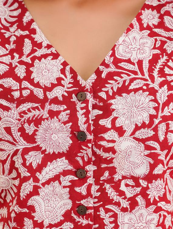 women red printed sleeveless vest top - 22017474 - Standard Image - 5