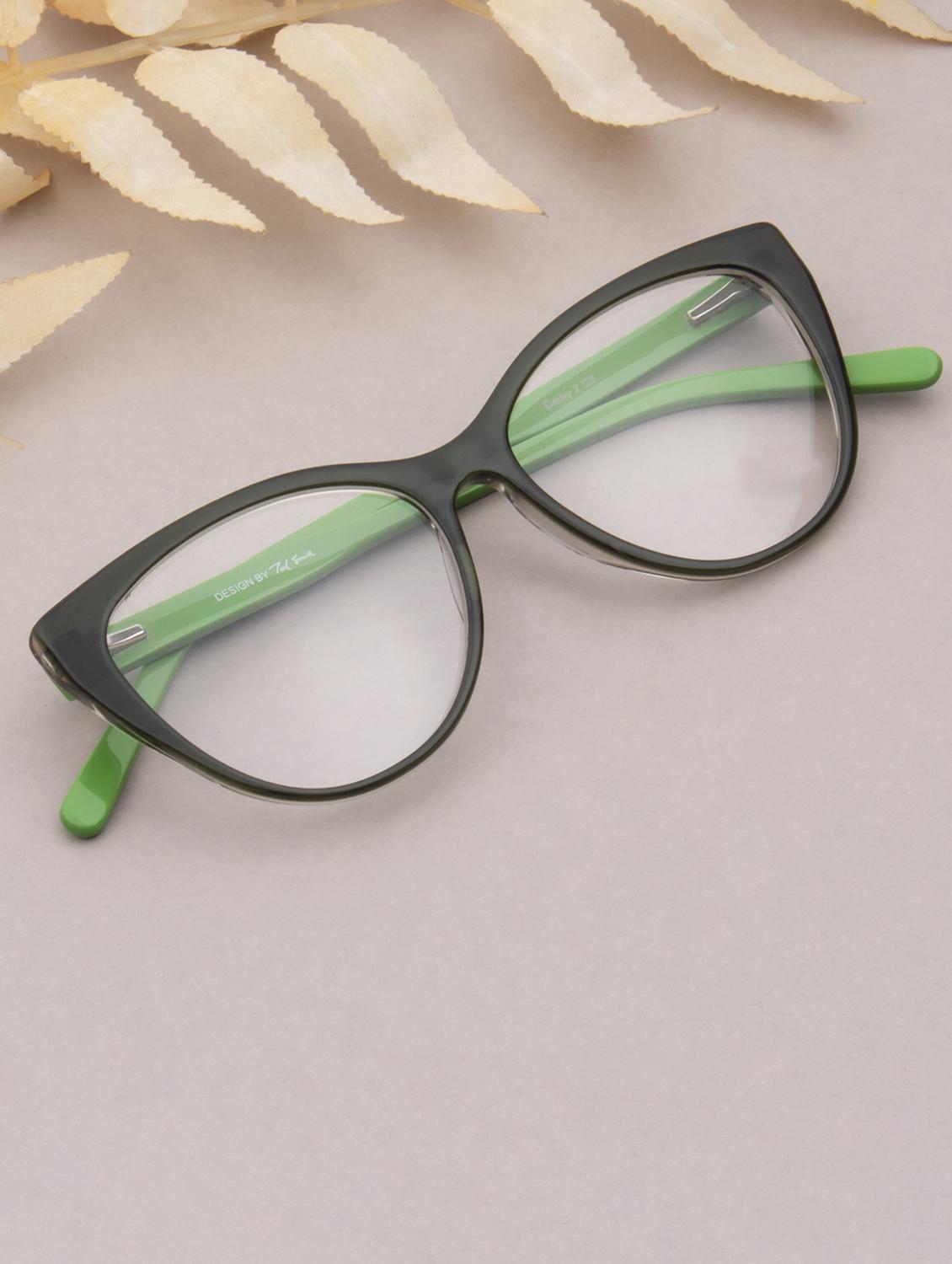 ted smith green cat-eye  premium italian acetate frames for women - 22017491 -  Zoom Image - 0