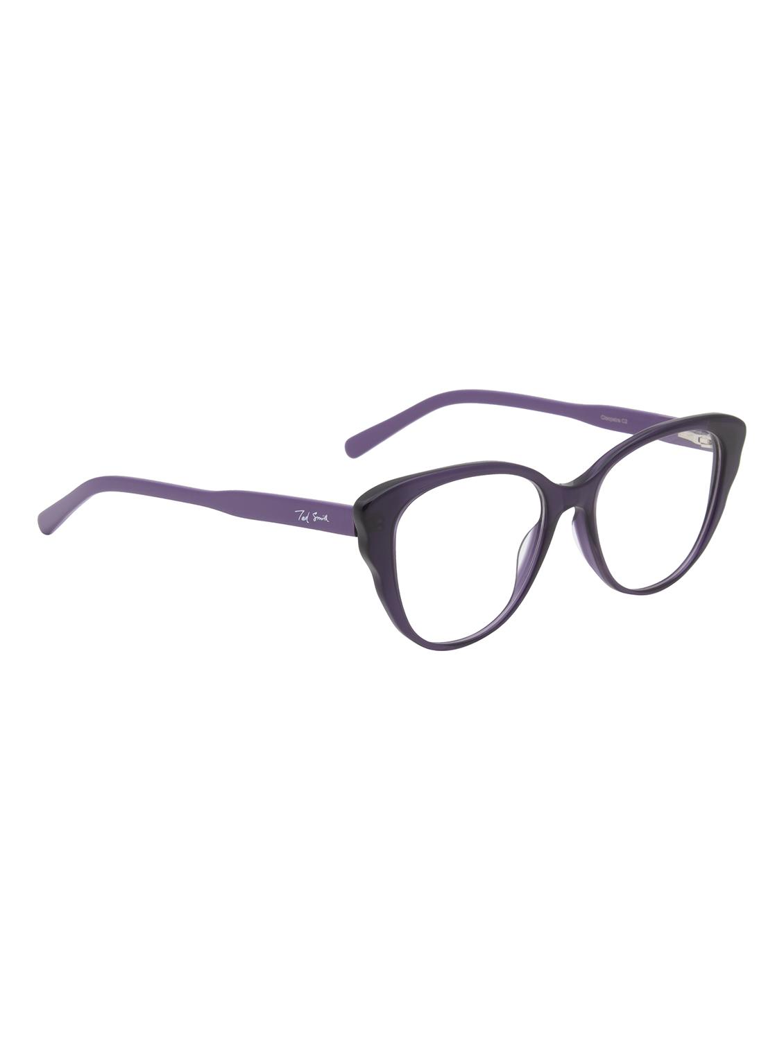 ted smith transparent purple cat-eye premium italian acetate frames for women - 22017493 - Standard Image - 3