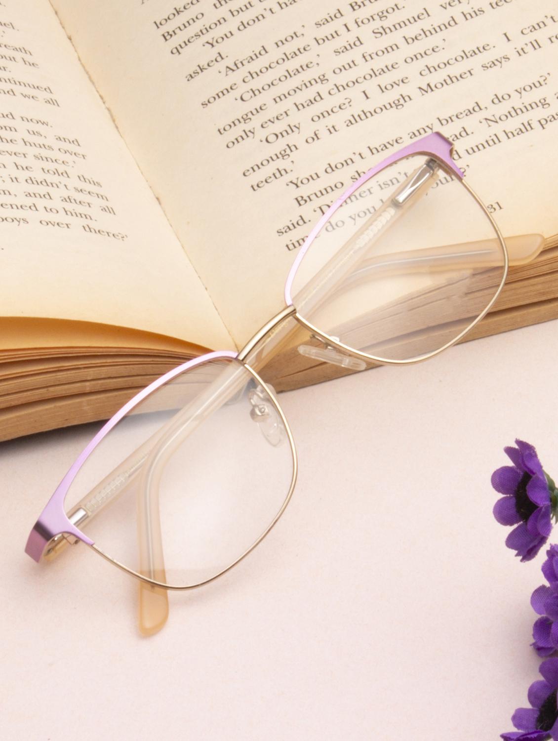 ted smith wayfarer pink-gold spectacles frame for women
