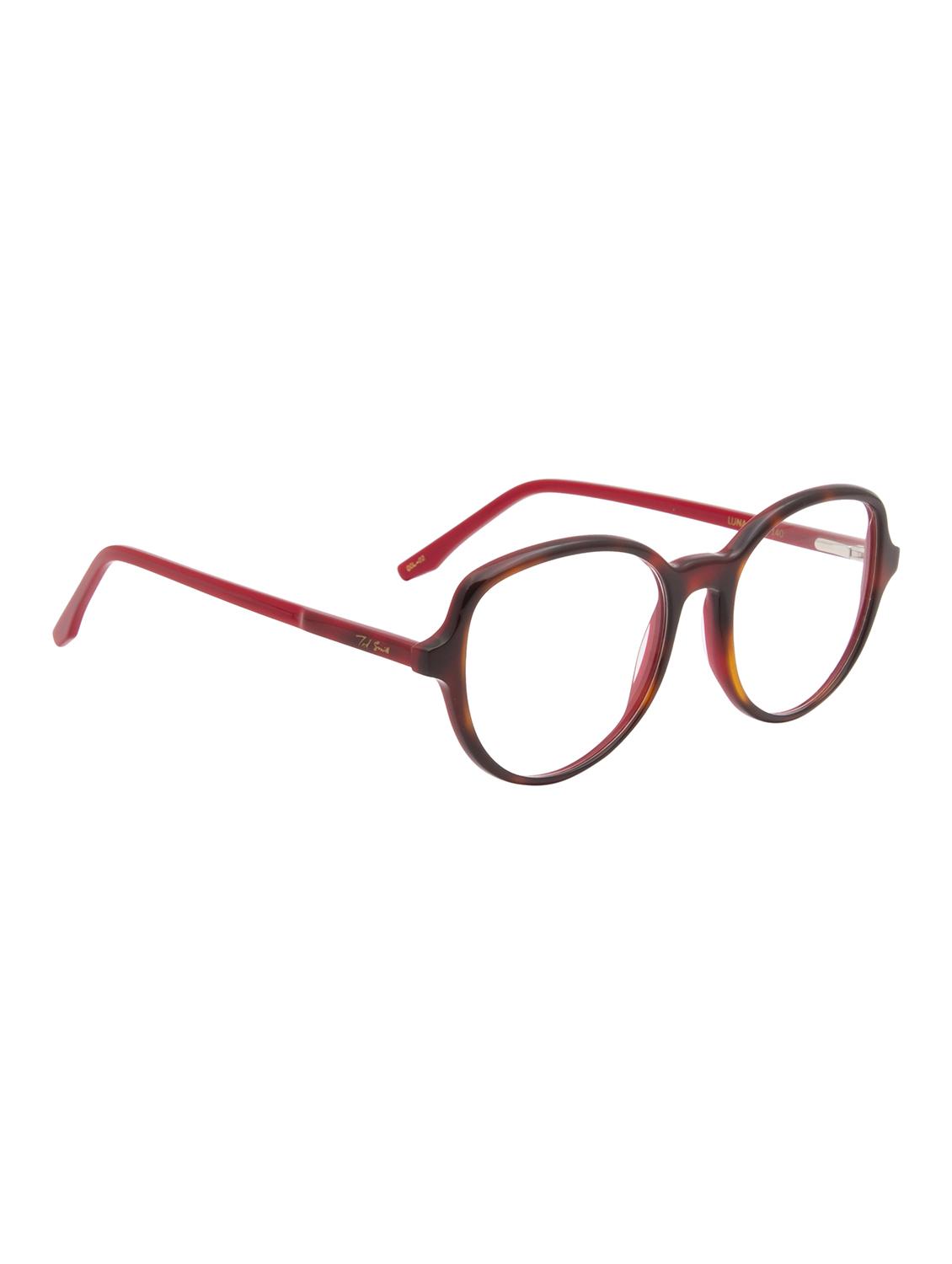 ted smith demi brown inside red round premium italian acetate frames for women - 22017507 - Standard Image - 3