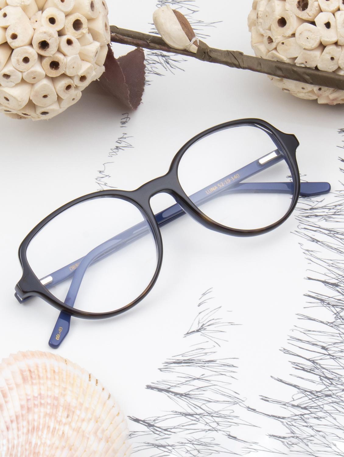 ted smith demi brown inside blue round premium italian acetate frames for women - 22017508 - Zoom Image - 0