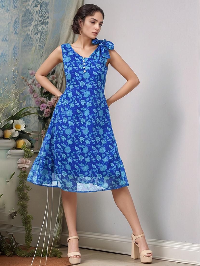 women floral print sleeveless tiered dress - 22017531 -  Zoom Image - 0
