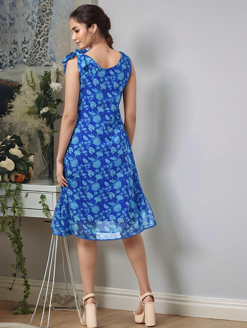 women printed sleeveless a-line dress - 22017555 - Standard Image - 3
