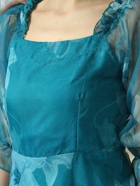 women floral print puff sleeve a-line dress - 22017558 -  Standard Image - 3