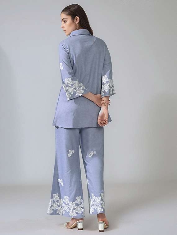 women floral three quarter sleeve ethnic co-ord set - 22017582 -  Standard Image - 3