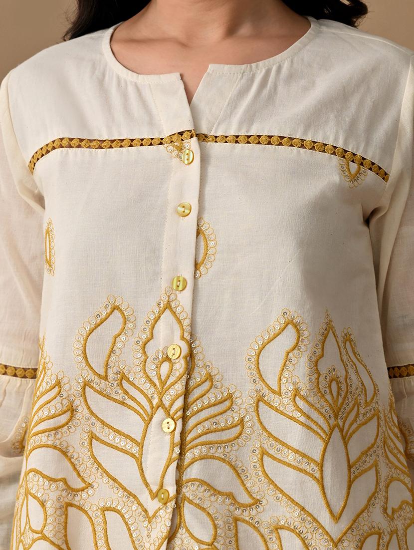 women embroidered shirt and trouser co-ord set - 22017594 - Standard Image - 5