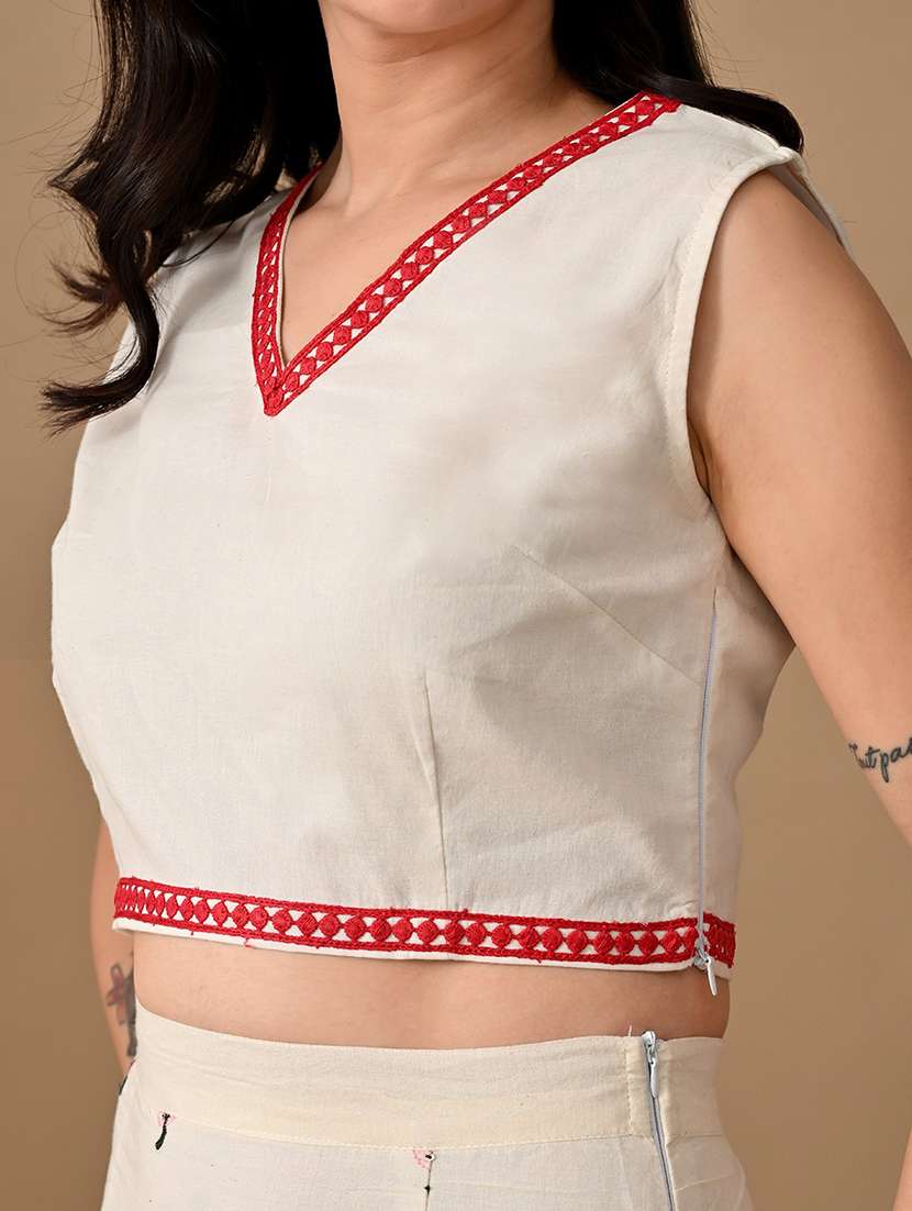 women embroidered top and skirt co-ord set - 22017597 -  Standard Image - 5