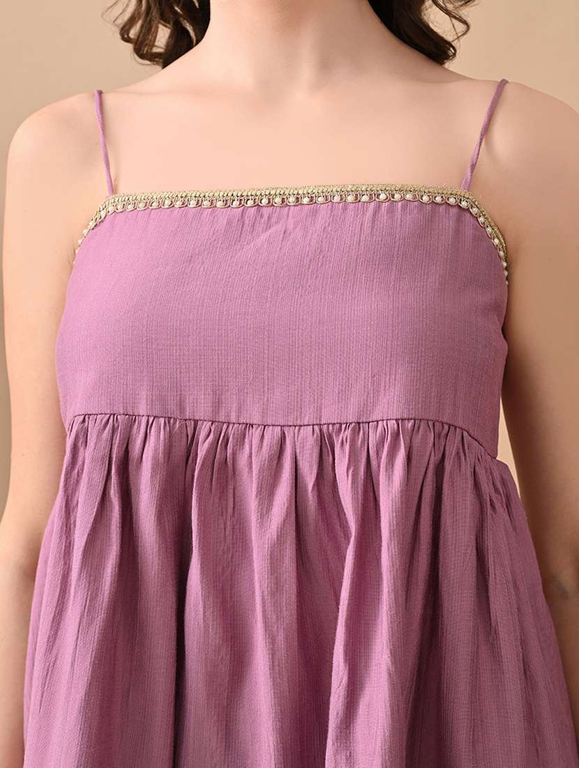 women solid  top and palazzo co-ord set - 22017605 -  Standard Image - 5