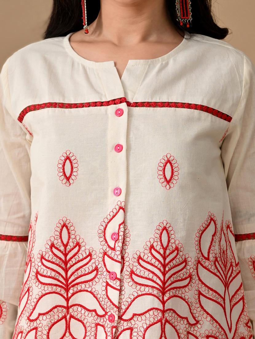 women embroidered puff sleeve shirt top - 22017637 - Standard Image - 3