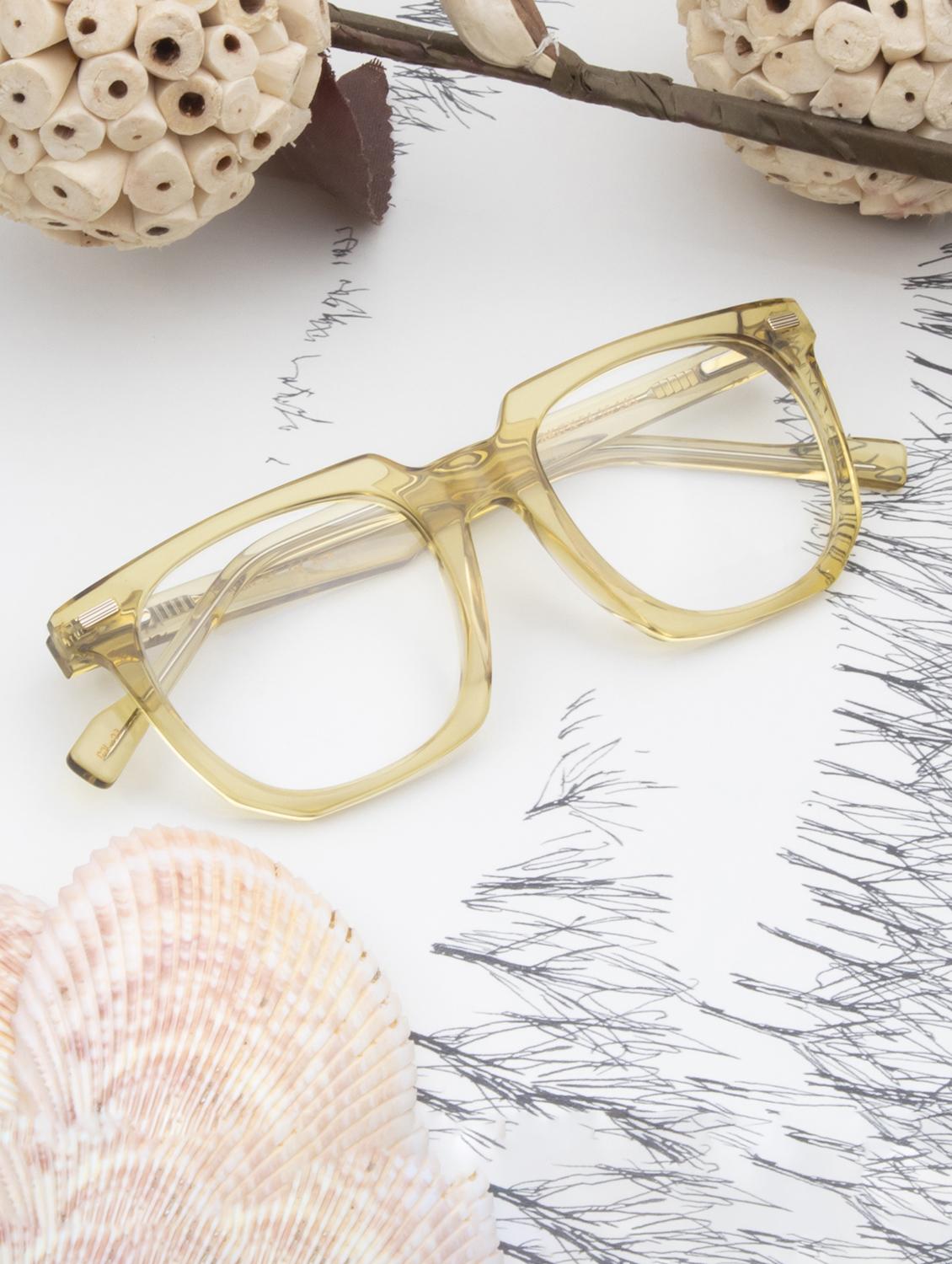 ted smith yellow square premium italian acetate frames for unisex - 22017679 - Zoom Image - 0