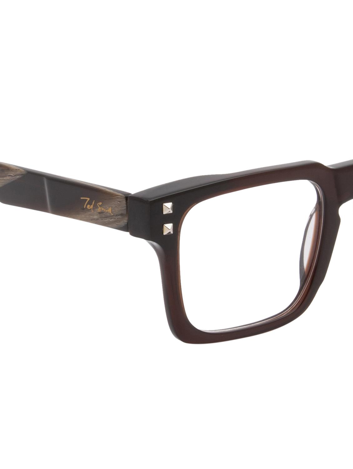 ted smith brown square premium italian acetate frames for unisex - 22017683 - Standard Image - 5